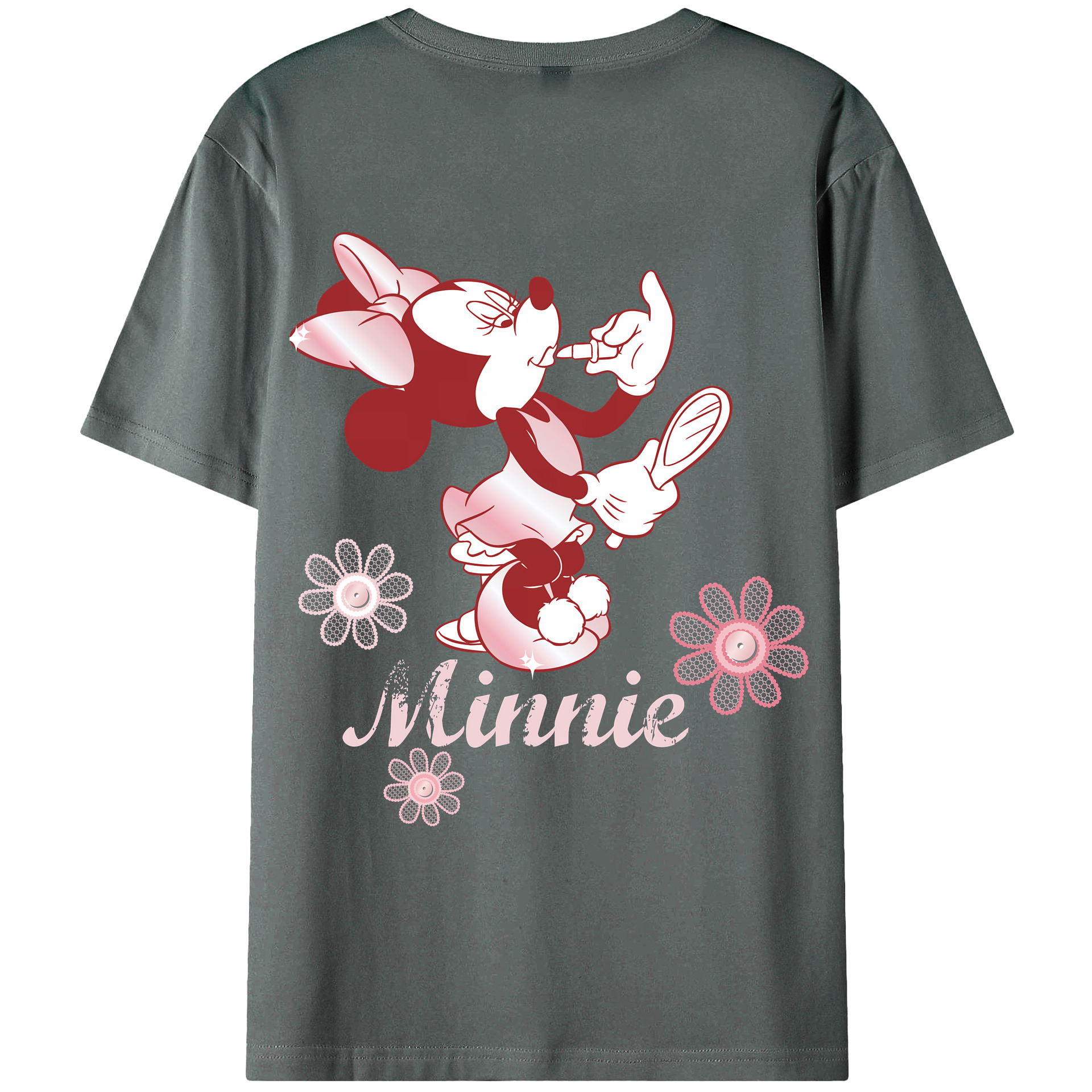 （画像用） ミッキーマウス Mickey Mouse 綿100％ メンズ半袖Tシャツ（バックプリント） 通気性
